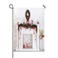 ABPHQTO Christmas Decoration With Fireplace In The Room Home Outdoor Garden Flag House Banner Size 28x40 Inch