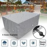 Tophomer 210D Rectangular Patio Furniture Cover Outdoor Table & Chairs Set Water Resistant Protector Silver (90 x 64 x 31 )