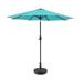 WestinTrends Paolo 9 Ft Patio Umbrella with Base Included Market Table Umbrella with 20 Inch Fillable Black Round Base Turquoise