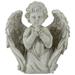 Northlight 9.75 Ivory Angel Boy Kneeling with Dove Outdoor Garden Statue