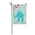 LADDKE Pink Character Oriental Elephant Fountain of Hearts Red Childish Amusing Garden Flag Decorative Flag House Banner 28x40 inch