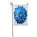 LADDKE Colorful Surreal Dark Chrome Blue Flower Dahlia Macro White Garden Flag Decorative Flag House Banner 12x18 inch