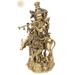 26 Krishna The Flutist With His Cow In Brass | Handmade | Made In India - Brass Statue