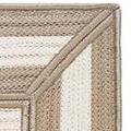 9 x 11 Tan and White Geometric Rectangular Hand Crafted Outdoor Area Throw Rug