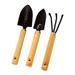 2Pcs/3Pcs Family Gardening Tool Set Flower Plant Shovel Small Rake Hand Kit Tools Wood Handle