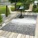Unique Loom Ombre Indoor/Outdoor Modern Rug Charcoal Gray/Ivory 9 x 12 Rectangle Abstract Coastal Perfect For Patio Deck Garage Entryway