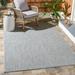 SAFAVIEH Courtyard Morven Chevron Stripes Indoor/Outdoor Area Rug 8 x 10 Grey/Navy