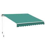 Outsunny 13 x 8 Green Manually Retractable Patio Awning