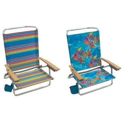 Assorted Print & Stripe Steel Frame Rio Brands SC580-TS Beach Chair 