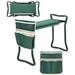 LABLT Garden Foldable Bench Seat Stool Kneeler Portable Garden Folding Stool Iron Frame