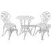 Lixada 3 Piece Bistro Set Cast Aluminium White