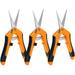 iPower 6.5 inch Pruning Shears Hand Pruner for Gardening Potting with Straight Stainless Steel Blades Orange 3-Pack