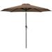Vineego 9 FT Market Patio Umbrella Outdoor Straight Umbrella with Tilt Adjustable Brown