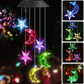 Solar Powered LED Wind Chime Outdoor Color-Changing Led Butterfly /Star Wind Chimes Automatic Light Sensor Outdoor Indoor Decor Yard Decorations Solar Light Mobile Memorial Wind Chimes Birthday Gifts