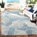 SAFAVIEH Courtyard Jeneka Indoor/Outdoor Area Rug Blue/Light Beige 5 3 x 7 7