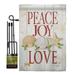 Peace Joy Love Winter Christmas Impressions Decorative Vertical 13 x 18.5 Double Sided Garden Flag Set Metal Pole Hardware