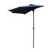 St. Kitts 9-Foot Half Round Vented Patio Wall Umbrella - Navy