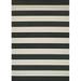 Couristan 3.9 x 5.5 Black and Ivory Striped Rectangular Outdoor Area Throw Rug