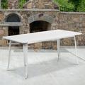 Flash Furniture Commercial Grade 31.5 x 63 Rectangular White Metal Indoor-Outdoor Table