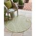 Unique Loom Pool Indoor/Outdoor Modern Rug Green/Ivory 4 1 Round Abstract Modern Perfect For Patio Deck Garage Entryway