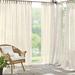 Elrene Darien Solid Indoor/Outdoor Sheer Velcro Tab Top Window Curtain Panel Ivory 52x84 84 Inches