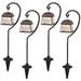 Maggift Hanging Solar Lights Easter Lights Multipurpose with 4 Shepherd Hooks Easter Outdoor Decorations Easter Decor 2024 for Lawn Garden 22 Inch 4 Pack