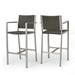 GDF Studio Crested Bay Outdoor Aluminum 30 Inch Barstools Set of 2 Gray