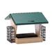 Birds Choice SN200-S Two-Sided Hopper Feeder Recycled Bird Feeder w/ Two Suet Cages Medium Taupe/Green