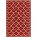 Style Haven Martinique Off-White/Brick Red Lattice Indoor Outdoor Rug- 3 7 x 5 6 4 x 6 Outdoor Indoor Living Room Patio Dining Room Rectangle