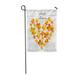 KDAGR Orange Autumn Leaves Hello Heart of Yellowed Gold Maple Leaf Garden Flag Decorative Flag House Banner 28x40 inch