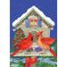 Toland Home Garden Christmas Cardinals Bird Christmas Flag Double Sided 28x40 Inch