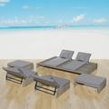 Suzicca Outdoor Set 15 Pieces Poly Rattan Gray