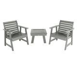 Highwood 3pc Weatherly Garden Chair Set with 1 Adirondack Square Side Table