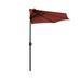 WestinTrends Lanai 9 Ft Outdoor Patio Half Umbrella Small Grill Deck Porch Balcony Shade Umbrella with Crank Red