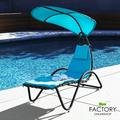 Hanging Chaise Lounger Chair Patio Porch Arc Swing Hammock Chair Canopy Outdoor [Blue]