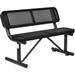 48 L Outdoor Steel Bench with Backrest Perforated Metal Black