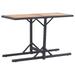 Festnight Patio Table Black Solid Acacia Wood and Poly Rattan