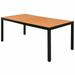 Carevas Patio Table Brown 72.8 x35.4 x29.1 Aluminum and WPC