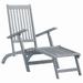 vidaXL Patio Deck Chair with Footrest Solid Acacia Wood