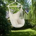 Large Hammock Chair Swing Relax Hanging Rope Swing Chair with Two Seat Cushions Cotton Hammock Chair Swing Seat for Yard Bedroom Patio Porch Indoor Outdoor B006