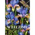 Toland Home Garden Iris And Dragonfly Flower Welcome Flag Double Sided 12x18 Inch