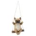 Hi-Line Gift Ltd. French Bulldog On Swing Hanging Garden Statue