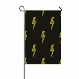 ECZJNT Yellow neon lightning bolt pattern on dark brown Outdoor Flag Home Party Garden Decor 12x18 Inch