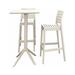 Compamia Sky Ares Square Bar Set with 2 Barstools - White