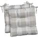 RSH DÃ©cor Indoor Outdoor Set of 2 Tufted Dining Chair Seat Cushions 17 x 17 x 2 Grey Buffalo Plaid