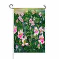 ABPHQTO Pink Lotus Pond Home Outdoor Garden Flag House Banner Size 28x40 Inch