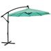 Sunnydaze 10 Offset Patio Umbrella with Solar LED Lights - Seafoam