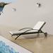 Suzicca Sun Lounger with Cushion & Wheels Poly Rattan Brown