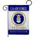 Us Air Force Retired Garden Flag Armed Forces 13 X18.5 Double-Sided Decorative Vertical Flags House Decoration Small Banner Yard Gift