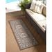 Rugs.com Outdoor Aztec Collection Rug â€“ 12 Ft Runner Brown Flatweave Rug Perfect For Hallways Entryways